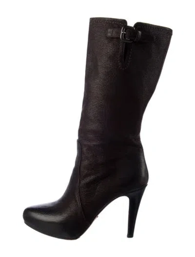 Pre-owned Prada Leather Boots In Black