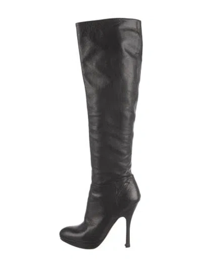 Pre-owned Prada Leather Boots In Black