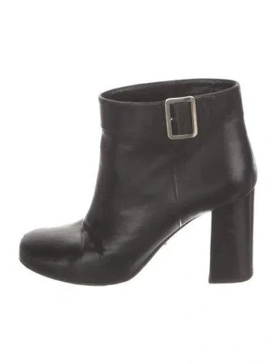 Pre-owned Prada Leather Boots In Black