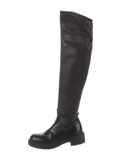 Pre-owned Prada Leather Boots In Black