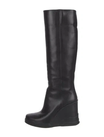 Pre-owned Prada Leather Boots In Black