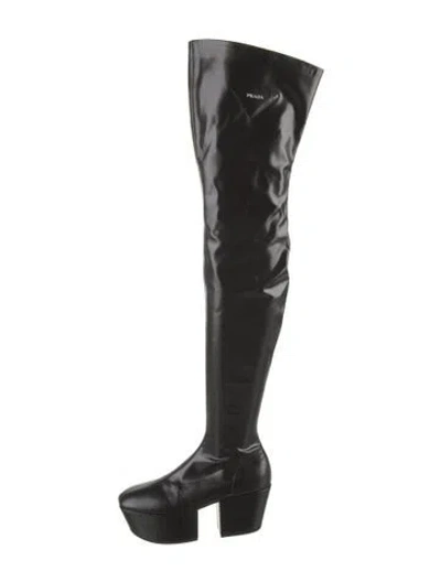 Pre-owned Prada Leather Boots In Black