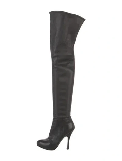 Pre-owned Prada Leather Boots In Black