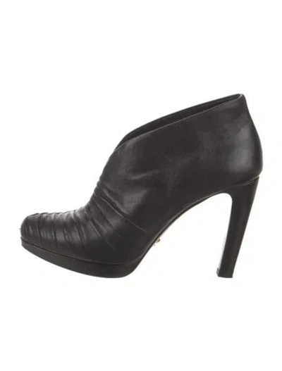 Pre-owned Prada Leather Boots In Black