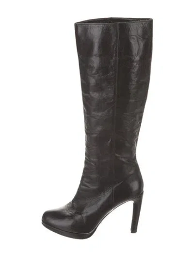 Pre-owned Prada Leather Boots In Black