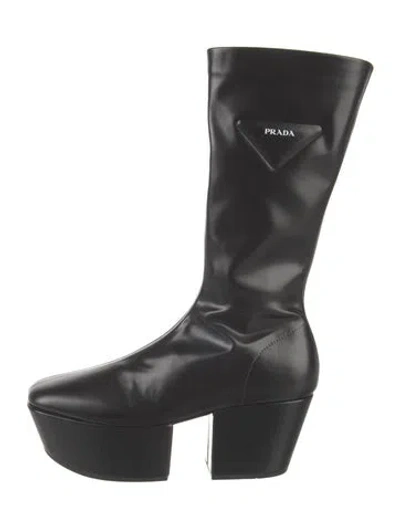 Pre-owned Prada Leather Boots In Black