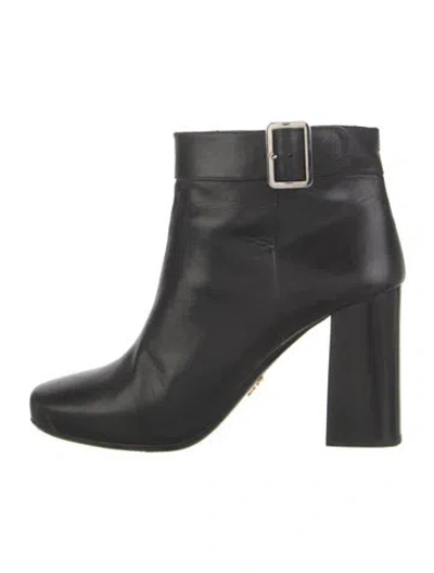 Pre-owned Prada Leather Boots In Black