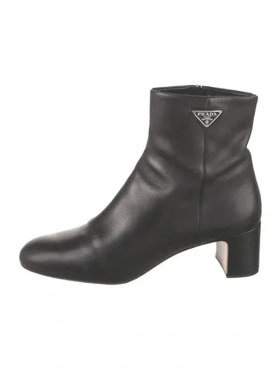 Pre-owned Prada Leather Boots In Black