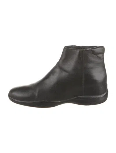 Pre-owned Prada Leather Boots In Black