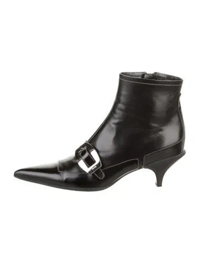 Pre-owned Prada Leather Boots In Black