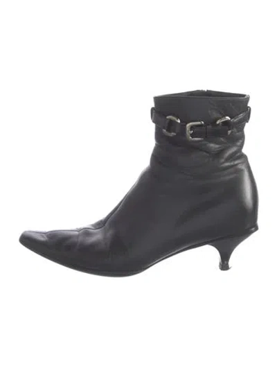 Pre-owned Prada Leather Boots In Black