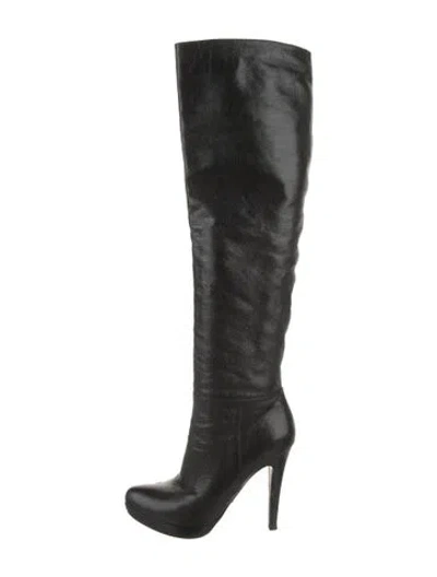 Pre-owned Prada Leather Boots In Black