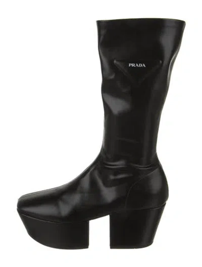 Pre-owned Prada Leather Boots In Black