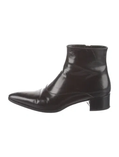 Pre-owned Prada Leather Boots In Black