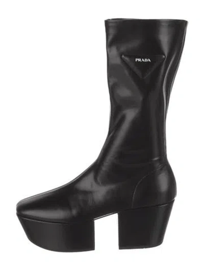 Pre-owned Prada Leather Boots In Black