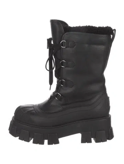 Pre-owned Prada Leather Boots In Black