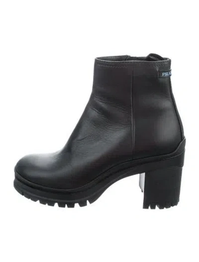 Pre-owned Prada Leather Boots In Black