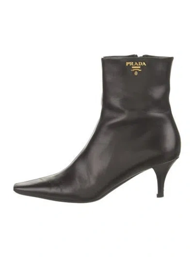 Pre-owned Prada Leather Boots In Black