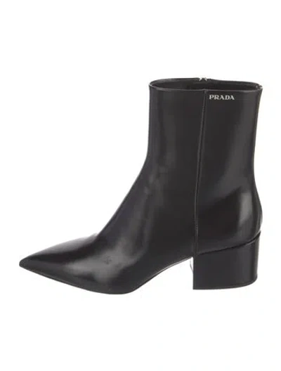 Pre-owned Prada Leather Boots In Black