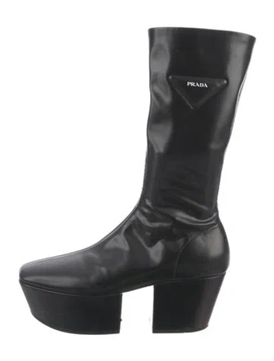 Pre-owned Prada Leather Boots In Black