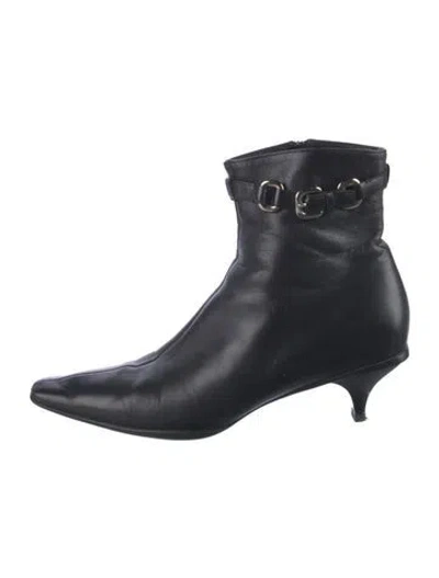 Pre-owned Prada Leather Boots In Black