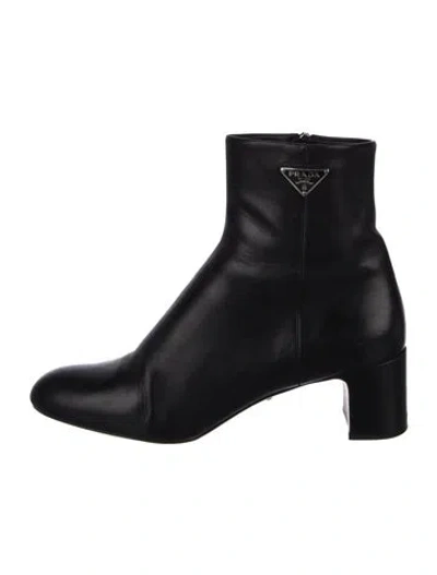 Pre-owned Prada Leather Boots In Black