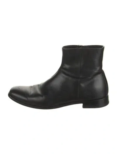Pre-owned Prada Leather Boots In Black