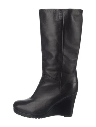 Pre-owned Prada Leather Boots In Black