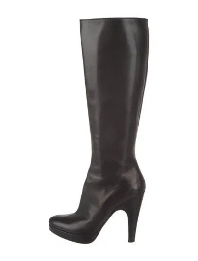 Pre-owned Prada Leather Boots In Black