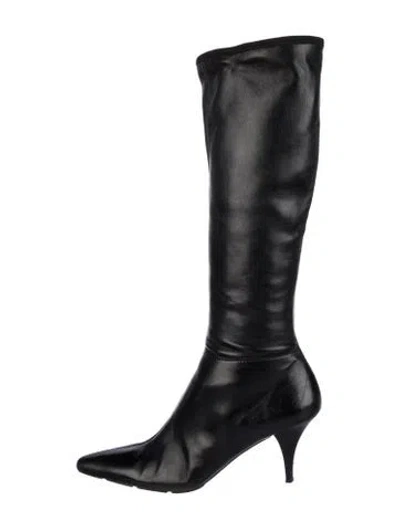 Pre-owned Prada Leather Boots In Black