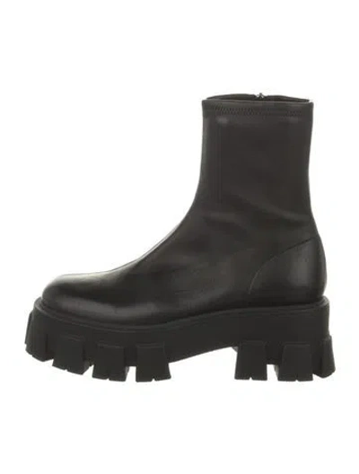 Pre-owned Prada Leather Boots In Black