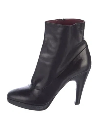 Pre-owned Prada Leather Boots In Black