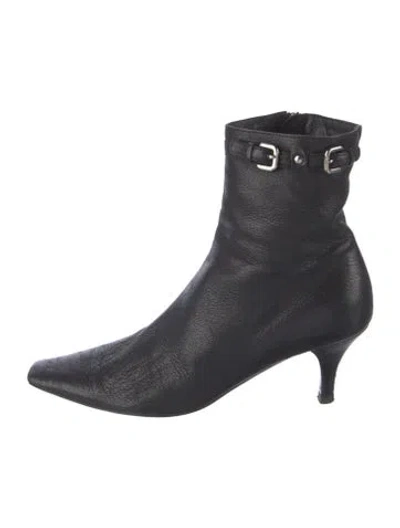 Pre-owned Prada Leather Boots In Black