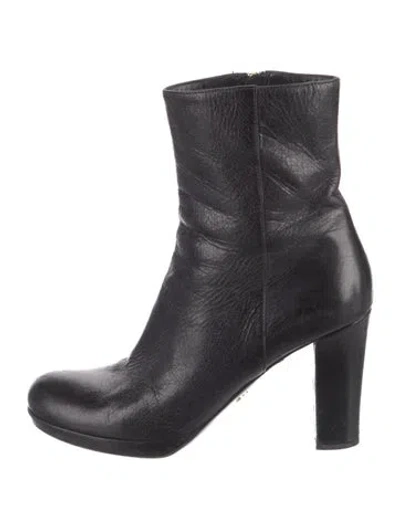Pre-owned Prada Leather Boots In Black