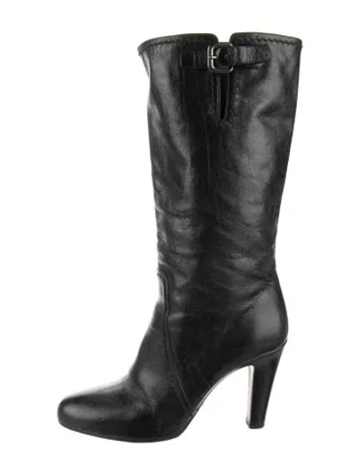 Pre-owned Prada Leather Boots In Black