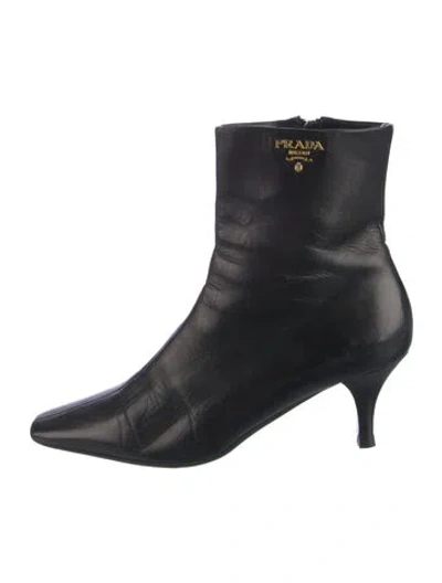 Pre-owned Prada Leather Boots In Black