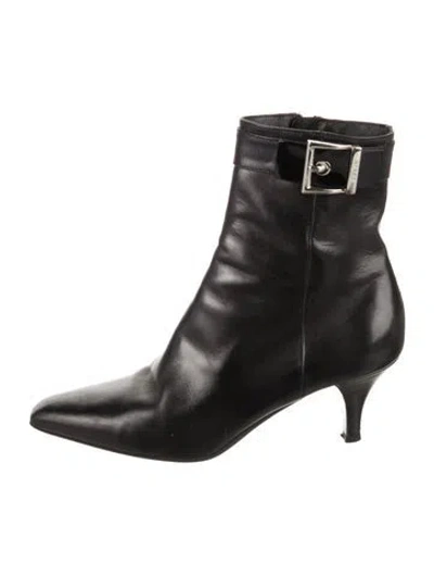 Pre-owned Prada Leather Boots In Black