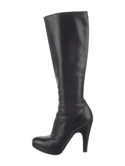 Pre-owned Prada Leather Boots In Black