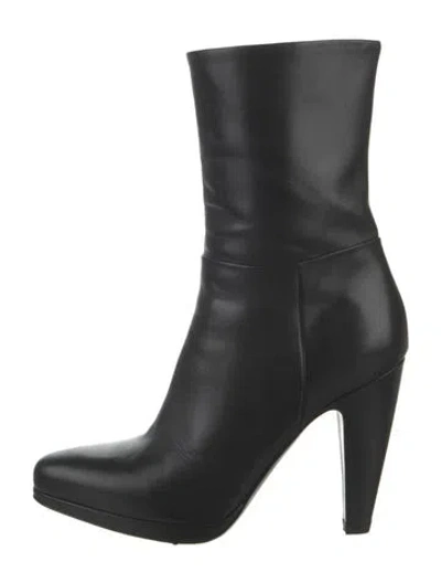 Pre-owned Prada Leather Boots In Black