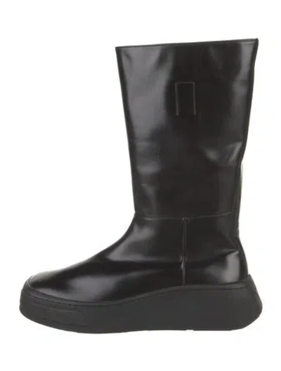 Pre-owned Prada Leather Boots In Black