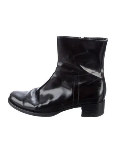 Pre-owned Prada Leather Boots In Black