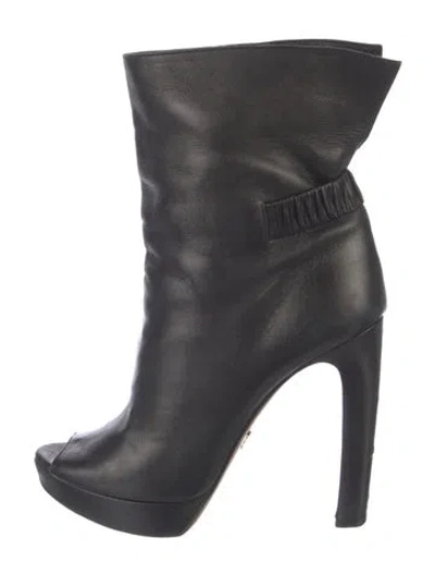 Pre-owned Prada Leather Boots In Black