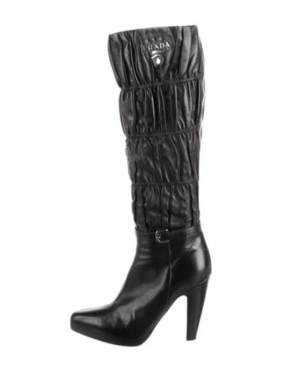 Pre-owned Prada Leather Boots In Black