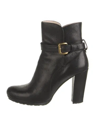 Pre-owned Prada Leather Boots In Black