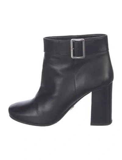 Pre-owned Prada Leather Boots In Black