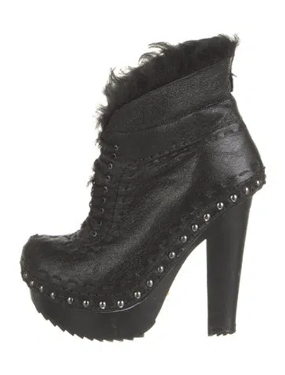Pre-owned Prada Leather Boots In Black