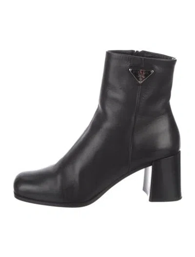 Pre-owned Prada Leather Boots In Black