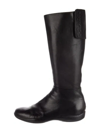 Pre-owned Prada Leather Boots In Black