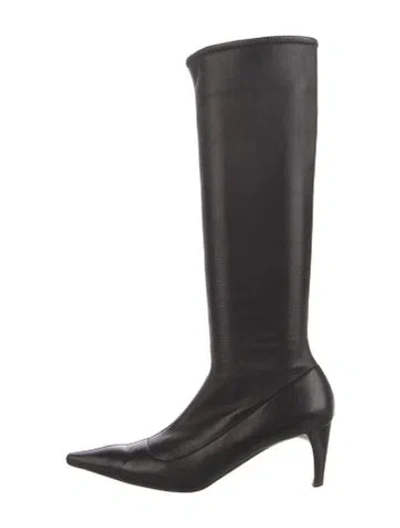 Pre-owned Prada Leather Boots In Black