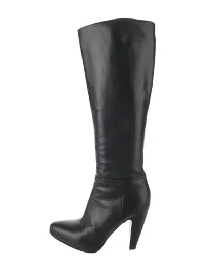 Pre-owned Prada Leather Boots In Black